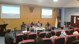 Suasana Seminar Nasional Garda Tipikor di Gedung Ipteks Unhas, Selasa (2/5). Dia