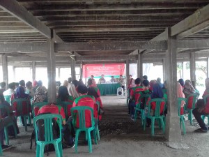 Suasana Seminar program Kerja KKN Unhas Gel 96 di Kecamatan Labakkang Pangkep, Kamis (20/7)