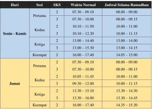lampiran jadwal kulaih